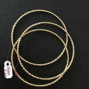 3pcs 24K  Gold Plated Bangles
